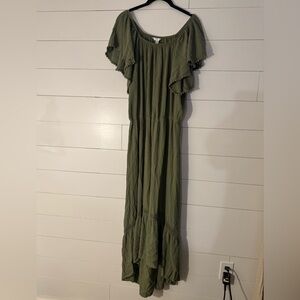 Time and Tru Sage Green Maxi Dress